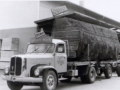 Lastwagen OLWO Holzmesse früher